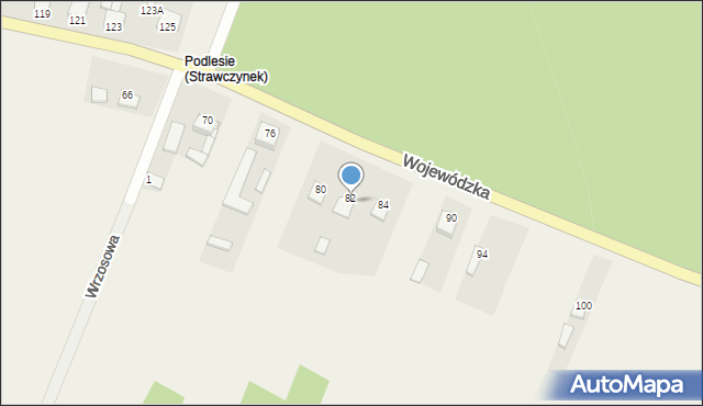 Strawczynek, Wojewódzka, 82, mapa Strawczynek