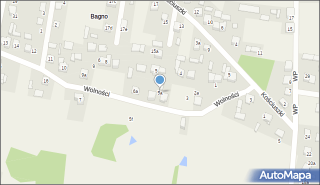 Strzebiń, Wolności, 5a, mapa Strzebiń