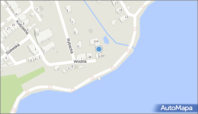 Susz, Wodna, 3, mapa Susz