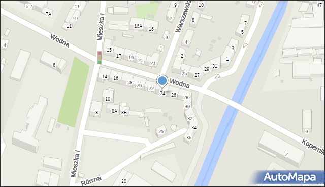 Świdnica, Wodna, 24, mapa Świdnicy