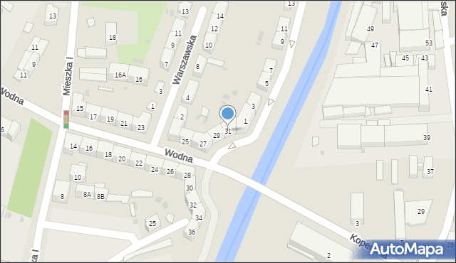 Świdnica, Wodna, 31, mapa Świdnicy