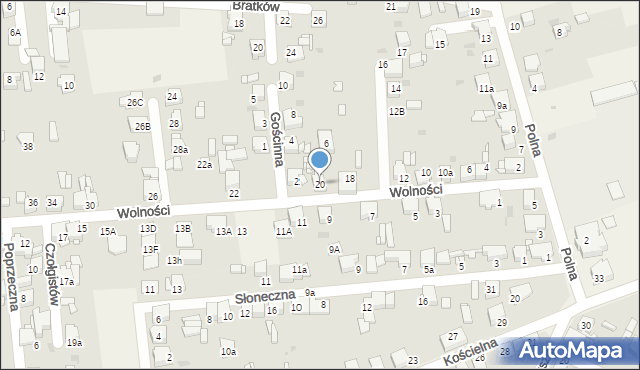 Świerklaniec, Wolności, 20, mapa Świerklaniec