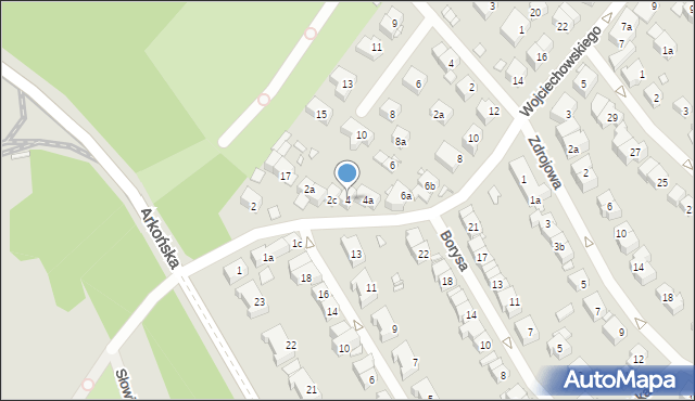 Szczecin, Wojciechowskiego Stanisława, 4, mapa Szczecina