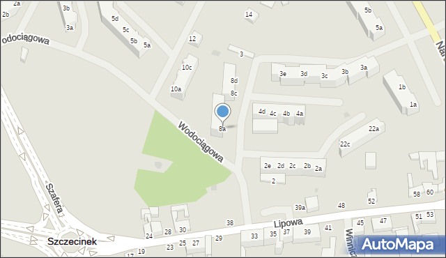 Szczecinek, Wodociągowa, 8a, mapa Szczecinek