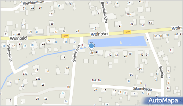 Szczucin, Wolności, 38, mapa Szczucin