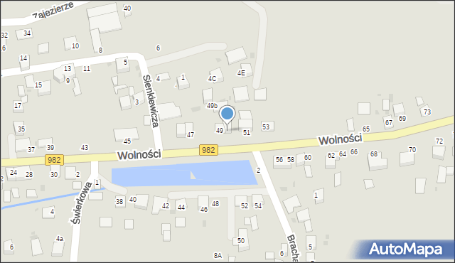 Szczucin, Wolności, 49a, mapa Szczucin