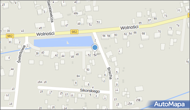 Szczucin, Wolności, 54, mapa Szczucin