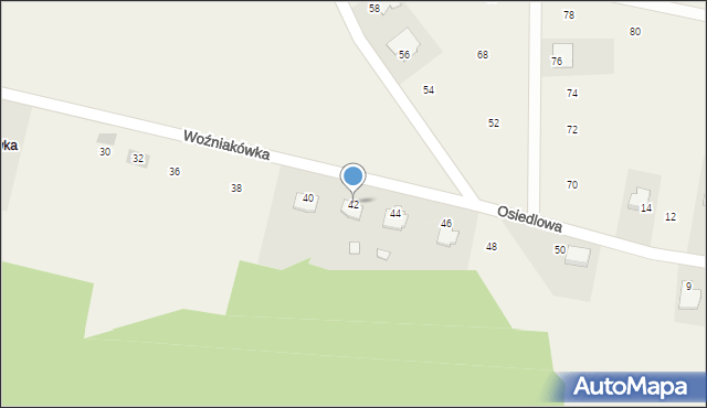 Szewna, Woźniakówka, 42, mapa Szewna