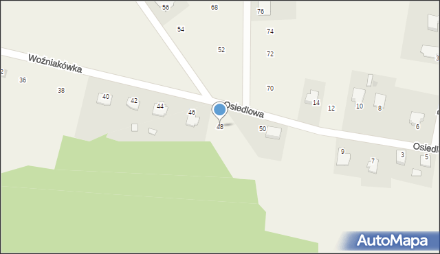 Szewna, Woźniakówka, 48, mapa Szewna