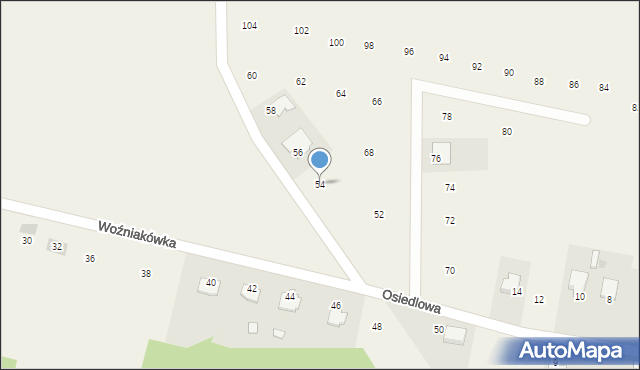 Szewna, Woźniakówka, 54, mapa Szewna