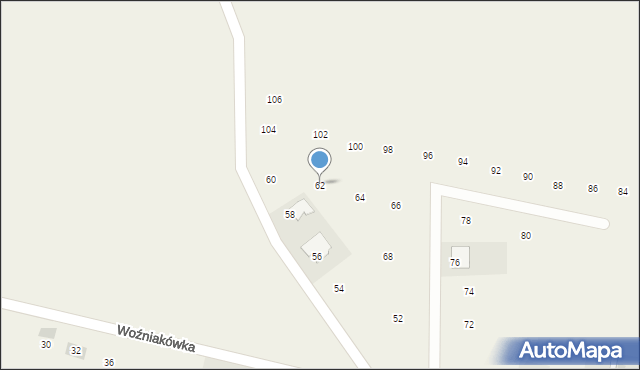 Szewna, Woźniakówka, 62, mapa Szewna