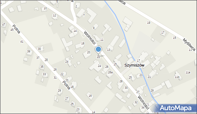 Szymiszów, Wolności, 22, mapa Szymiszów