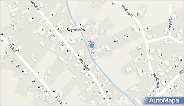 Szymiszów, Wolności, 29, mapa Szymiszów