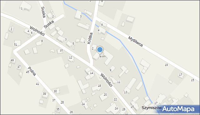 Szymiszów, Wolności, 7, mapa Szymiszów