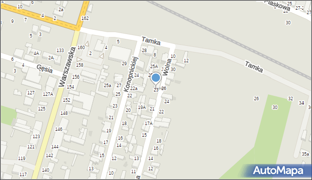 Tomaszów Mazowiecki, Wolna, 23, mapa Tomaszów Mazowiecki