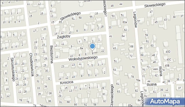 Tomaszów Mazowiecki, Wołodyjowskiego Michała, 4, mapa Tomaszów Mazowiecki