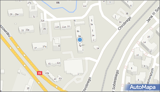 Toruń, Wojska Polskiego, 7a, mapa Torunia