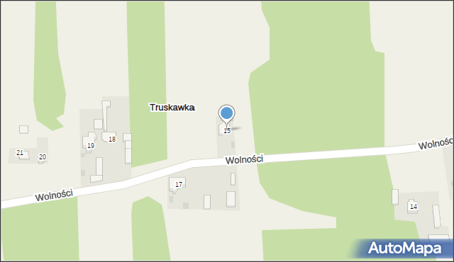 Truskawka, Wolności, 15, mapa Truskawka