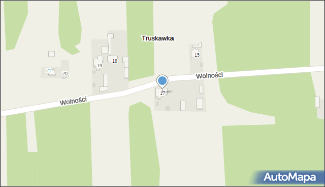 Truskawka, Wolności, 17, mapa Truskawka