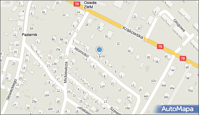 Trzebinia, Wolności, 3, mapa Trzebinia