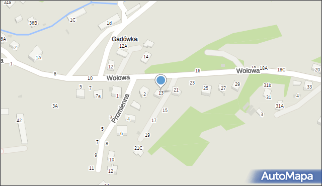 Tuchów, Wołowa, 13, mapa Tuchów