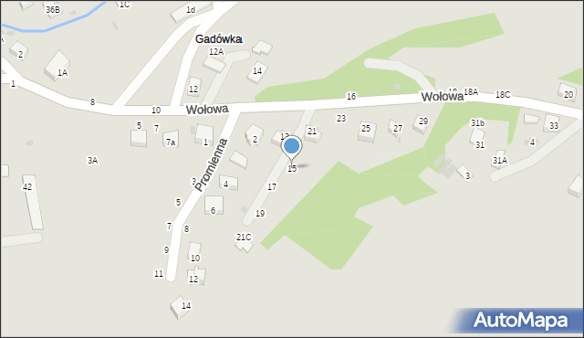 Tuchów, Wołowa, 15, mapa Tuchów