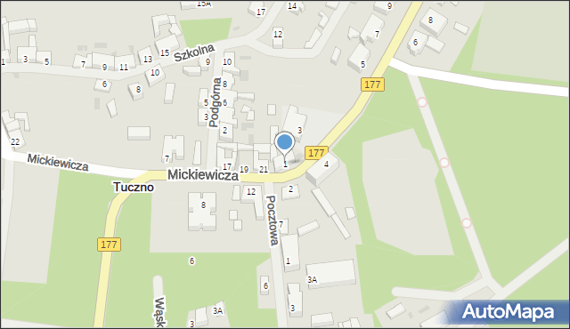 Tuczno, Wolności, 1, mapa Tuczno