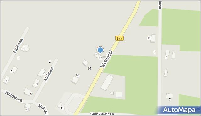 Tuczno, Wolności, 97, mapa Tuczno