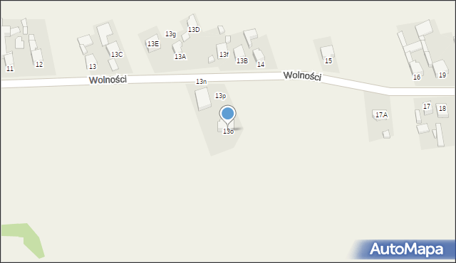 Twardowice, Wolności, 13o, mapa Twardowice