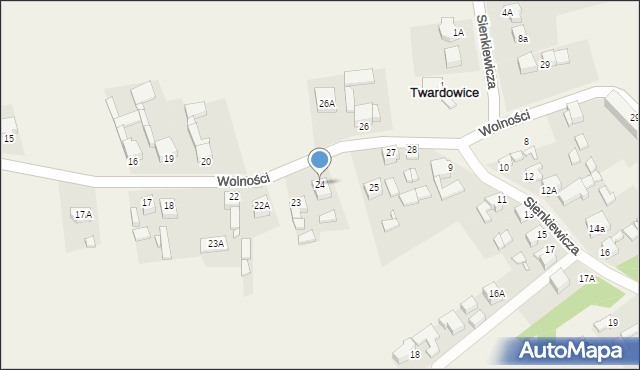 Twardowice, Wolności, 24, mapa Twardowice