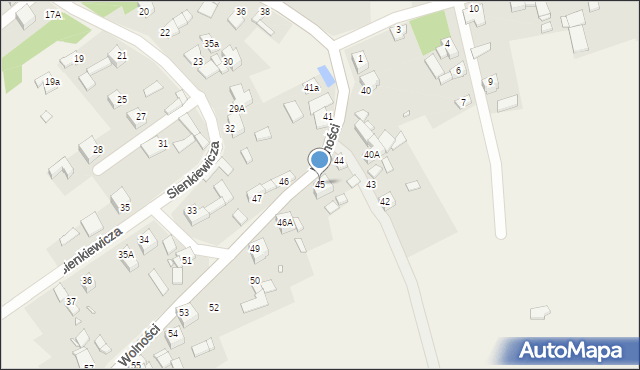 Twardowice, Wolności, 45, mapa Twardowice