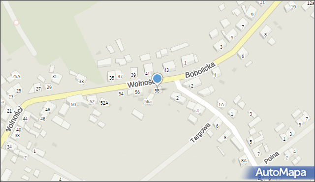 Tychowo, Wolności, 58, mapa Tychowo