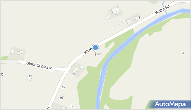 Tylicz, Wolności, 1, mapa Tylicz