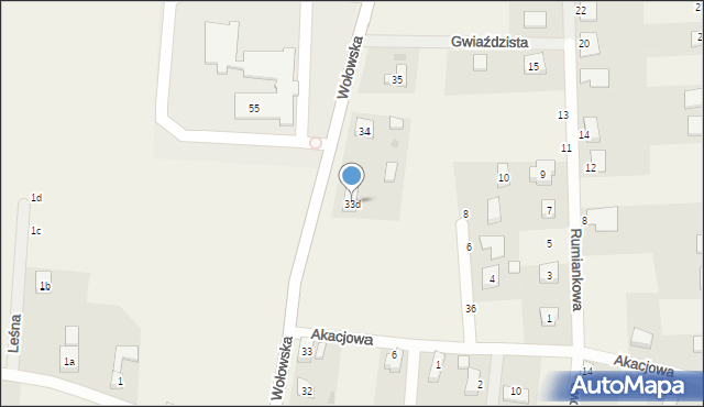 Uraz, Wołowska, 33d, mapa Uraz