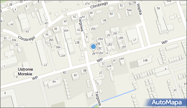 Ustronie Morskie, Wojska Polskiego, 15, mapa Ustronie Morskie