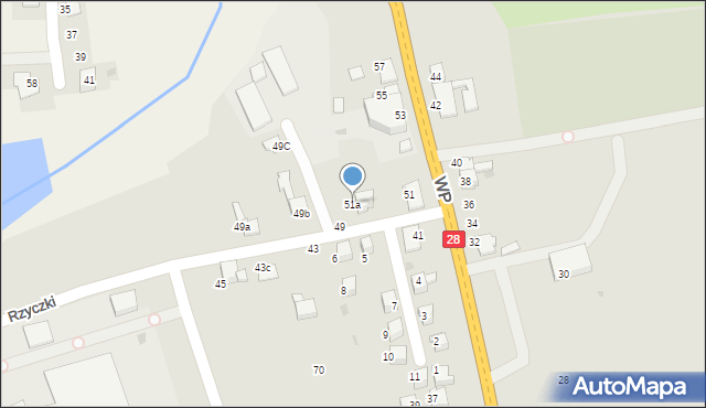 Wadowice, Wojska Polskiego, 51a, mapa Wadowice