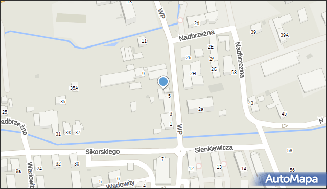 Wadowice, Wojska Polskiego, 5A, mapa Wadowice