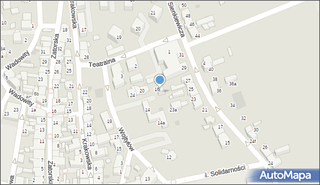 Wadowice, Wojtyłów Emilii i Karola, 18, mapa Wadowice