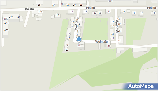 Wałbrzych, Wolności, 11, mapa Wałbrzycha