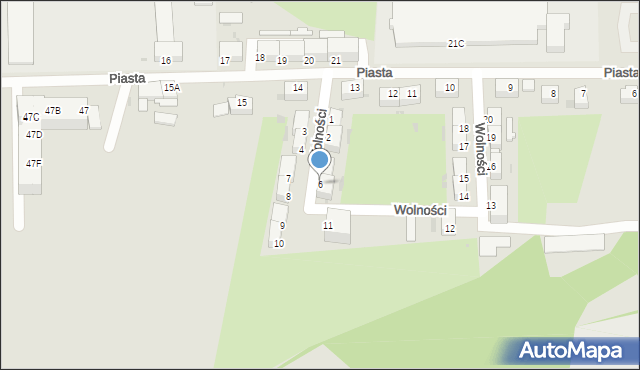 Wałbrzych, Wolności, 6, mapa Wałbrzycha