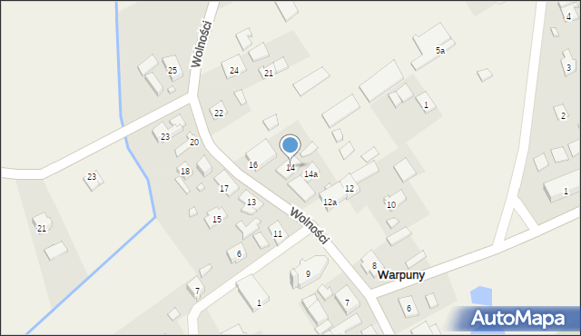 Warpuny, Wolności, 14, mapa Warpuny