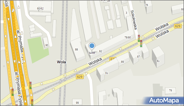 Warszawa, Wolska, 84/86, mapa Warszawy