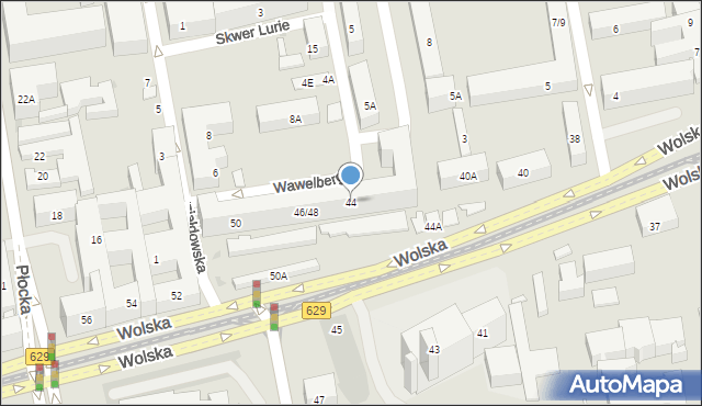 Warszawa, Wolska, 44, mapa Warszawy