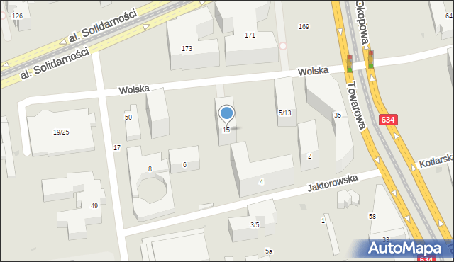 Warszawa, Wolska, 15, mapa Warszawy