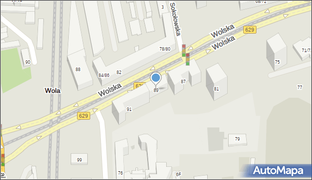 Warszawa, Wolska, 89, mapa Warszawy