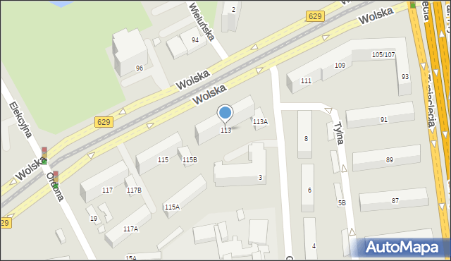 Warszawa, Wolska, 113, mapa Warszawy