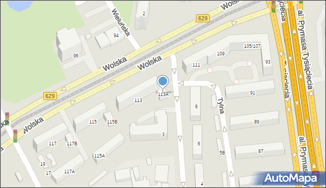 Warszawa, Wolska, 113A, mapa Warszawy