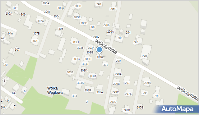 Warszawa, Wólczyńska, 303A, mapa Warszawy