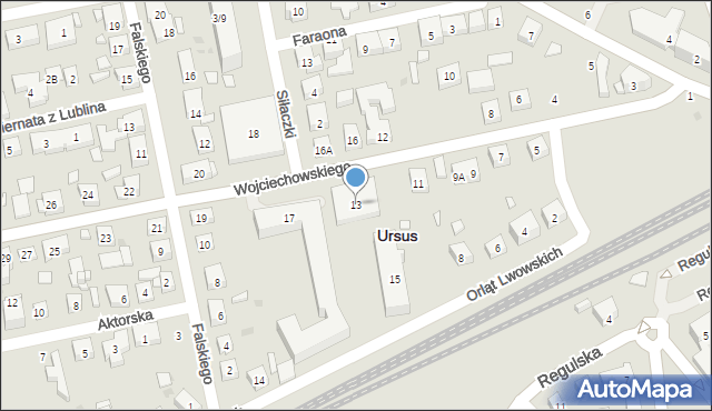 Warszawa, Wojciechowskiego Stanisława, 13, mapa Warszawy