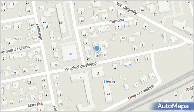 Warszawa, Wojciechowskiego Stanisława, 16, mapa Warszawy